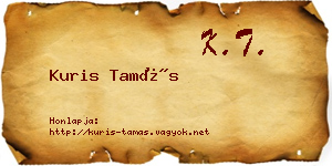 Kuris Tamás névjegykártya